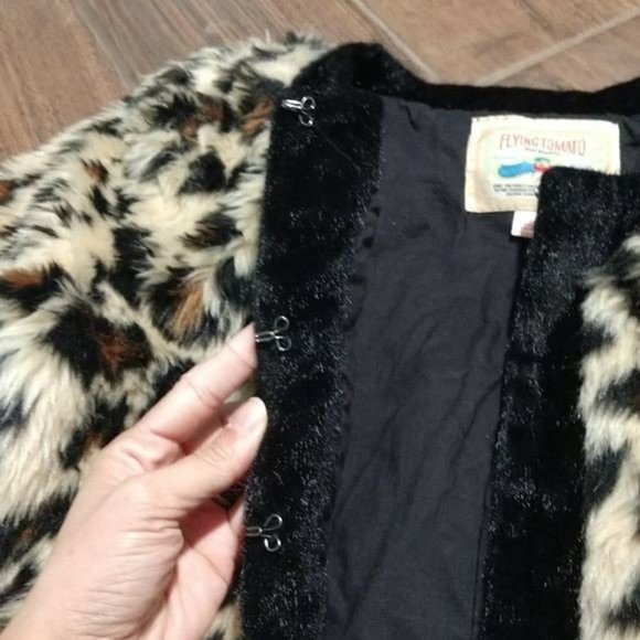 Flying Tomato L fur cheetah jacket coat - Picture 3 of 5